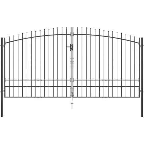 Double portail avec haut sous forme de lance 400 x 248 cm