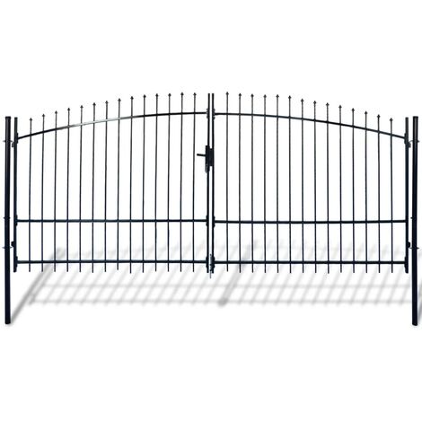 Double portail avec haut sous forme de lance 400 x 248 cm