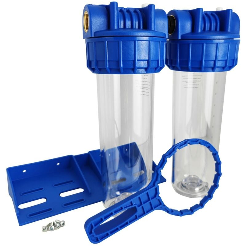 Toodo - Double Porte Filtre à Eau 9 pouces 3/4 Raccord 3/4 pouces - 20/27 Filtre Domestique Fabriqué en France