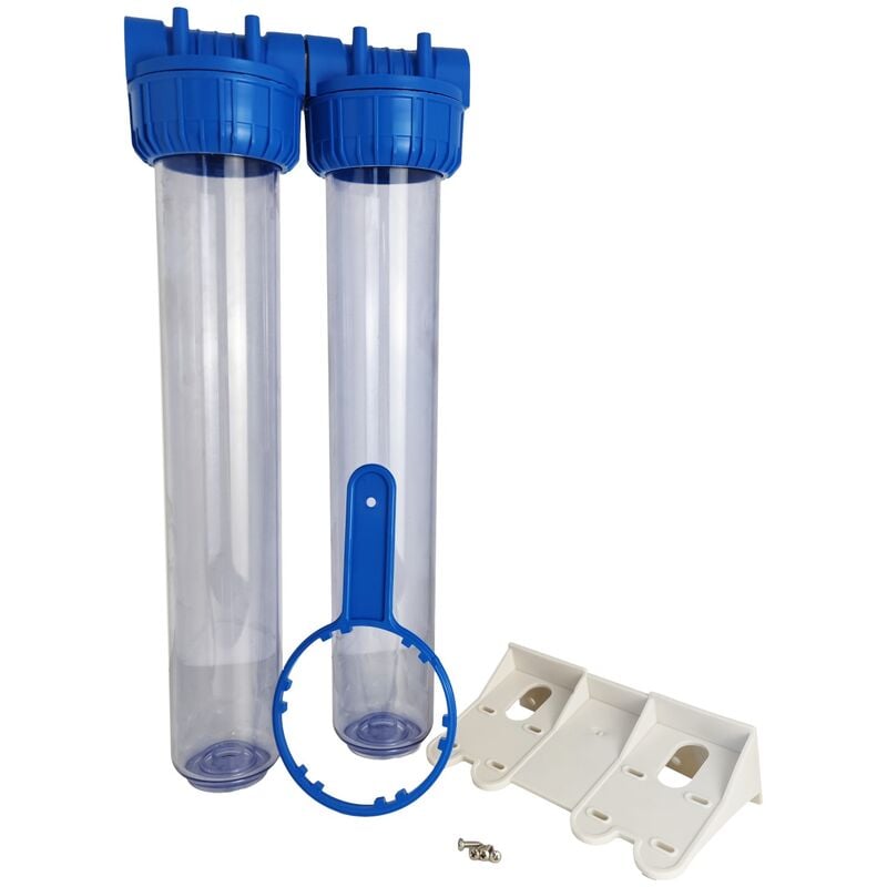 Double Porte Filtre à Eau 20 pouces - 20/27 F Insert Laiton 3/4 pouces