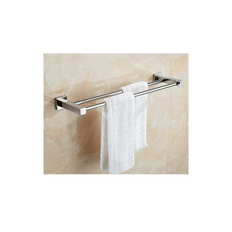 Lucky-88 - double Porte-Serviettes pour Salle De Bains ou Cuisine Acier Inoxydable, Acier Inoxydable SUS304 traitement de polissage 60cm