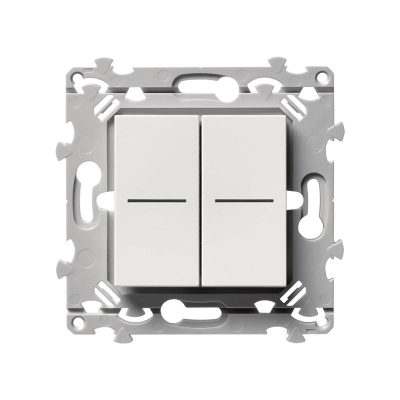 Hager - WE045 Double InterBP Duo essensya double va et vient ou double poussoir à voyant pure.