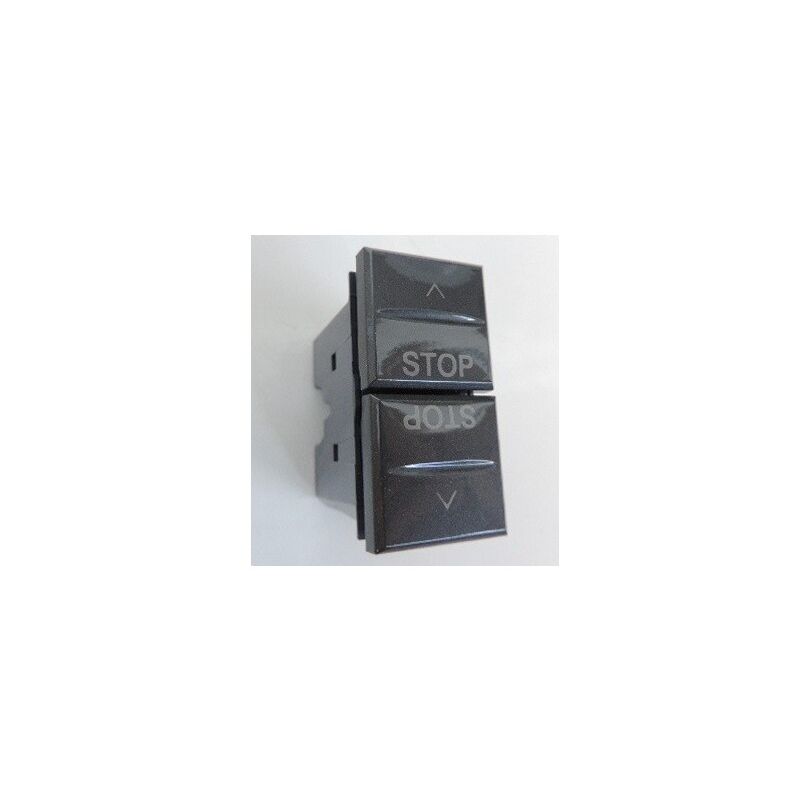 Double-poussoir avec stop anthracite pour commande volets roulants 1 module (23521) Axolute Bticino HS4036ST