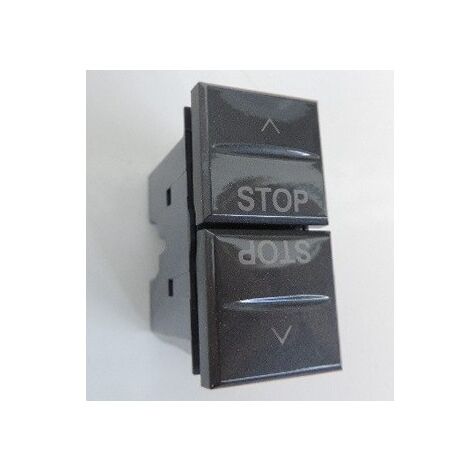 Double-poussoir avec stop anthracite pour commande volets roulants 1 module (23521) Axolute BTICINO HS4036ST