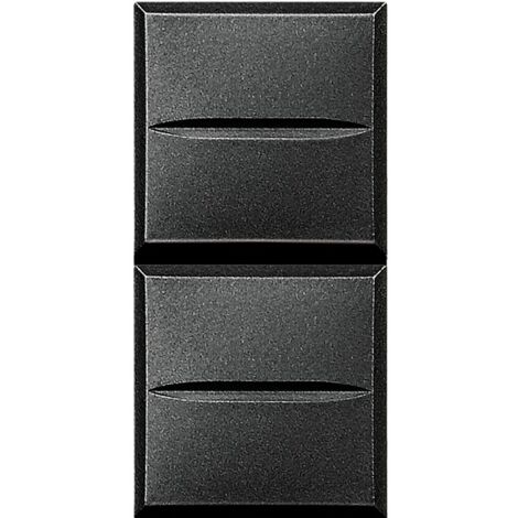 Double poussoir Axolute NO/NO 10A 250V Connexion auto Anthracite 1 mod. BTICINO HS4036