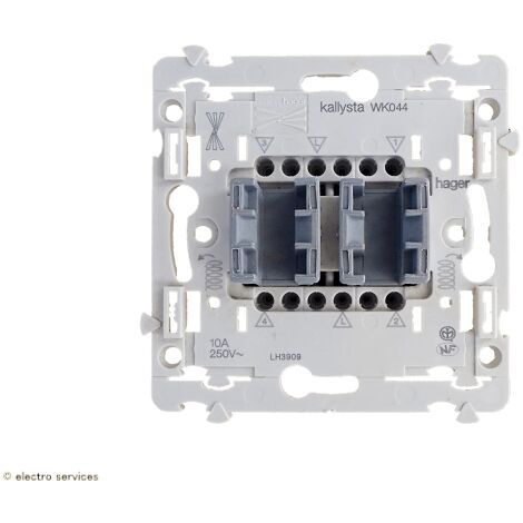 Prise Téléphone T HAGER WK200 - Pour Installation Réseau - Neuf Sous Blister