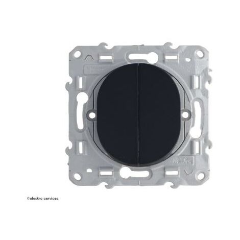 Schneider Electric – Bouton poussoir double anthracite – Mécanisme inverseur 250V 10A – Fixation par vis – S340216