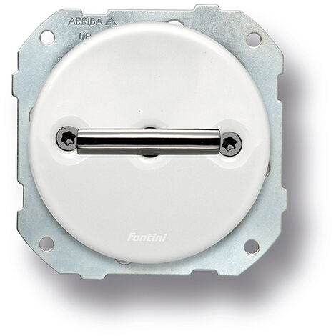 Double poussoir rotation double métal nickel noire porcelaine blanche DO LOW - FONTINI