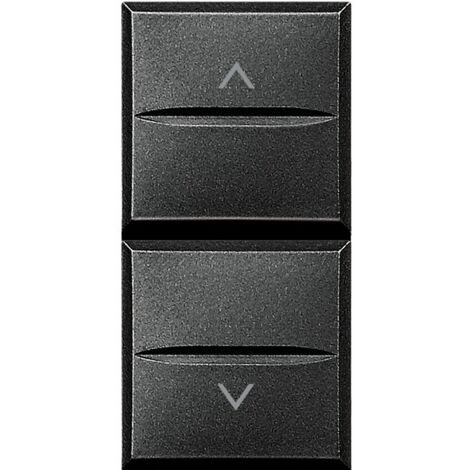 Double poussoir + stop pour volets roulants Axolute Anthracite 1 module BTICINO HS4036ST