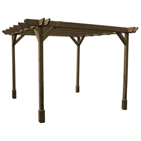 Double Premium Pergola - Wood - L360 x W420 x H270 cm - Rustic Brown