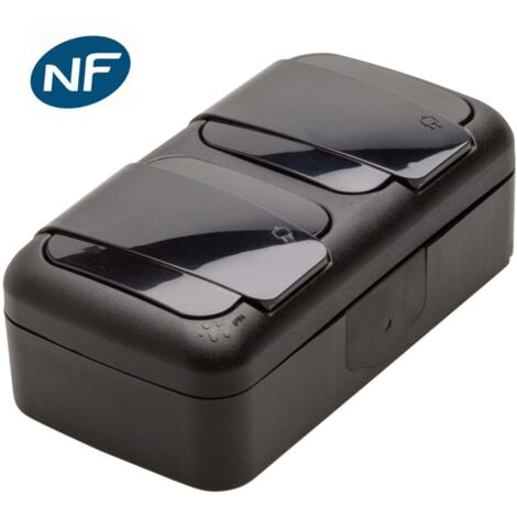 VI-KO Double prise 2P+T étanche IP54- Viko by Panasonic - Noir - NF