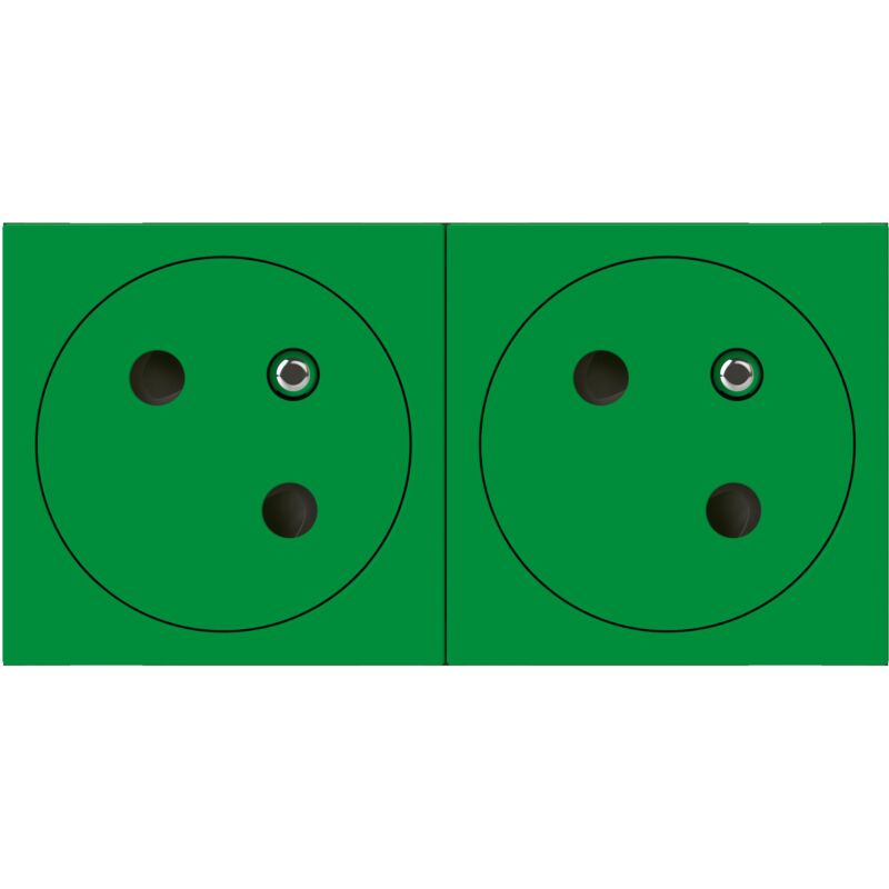 Double prise 2P+T Surface Mosaic Link raccordement latéral 4 modules vert Legrand 077162L
