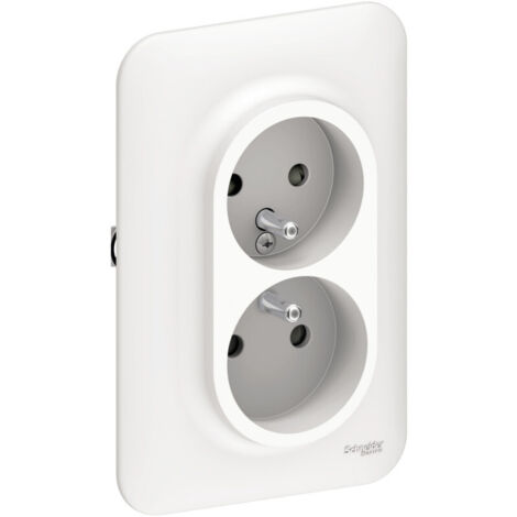 Double prise 2P+T OVALIS blanc complet rénovation - SCHNEIDER - S261089