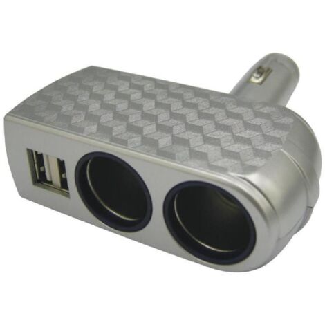 Double prise allume cigare 12V 24V avec 2x USB 3.1A 5A Max