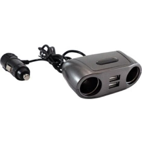 Double prise allume-cigare avec 2 prises USB 12V 24V 2.1A Fusible 5A