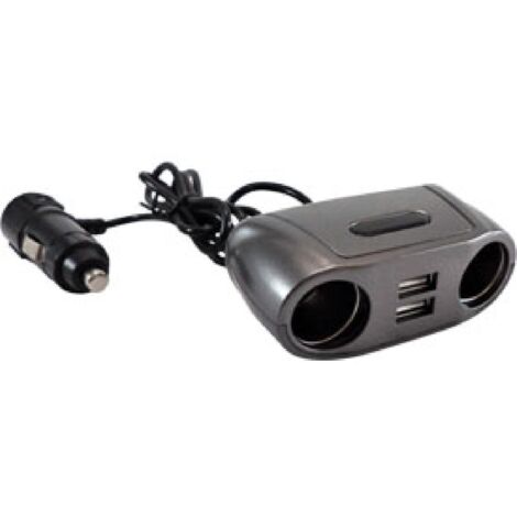 Double prise allume-cigare avec 2 prises USB 12V 24V 2.1A Fusible 5A