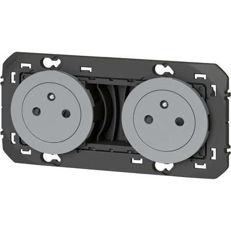 Double prise de courant 2P+T Précâblées - Affleurante Dooxie Aluminium - Legrand