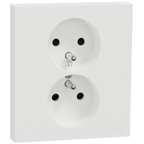 Double prise de courant blanche 1 poste 16A Odace (S921089)