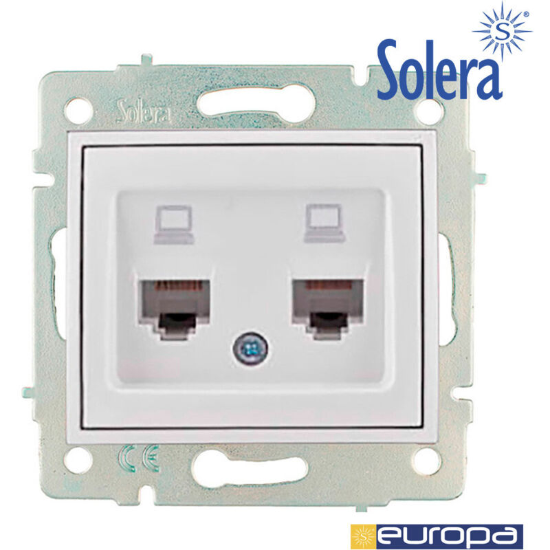 Double prise de donnees rj4 cat6 83x81mm s.europa solera erp88/2