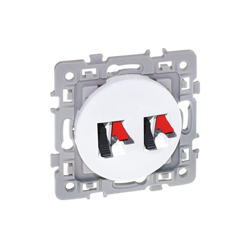 Eurohm Square Prise Haut-Parleur Double Blanc - 60275