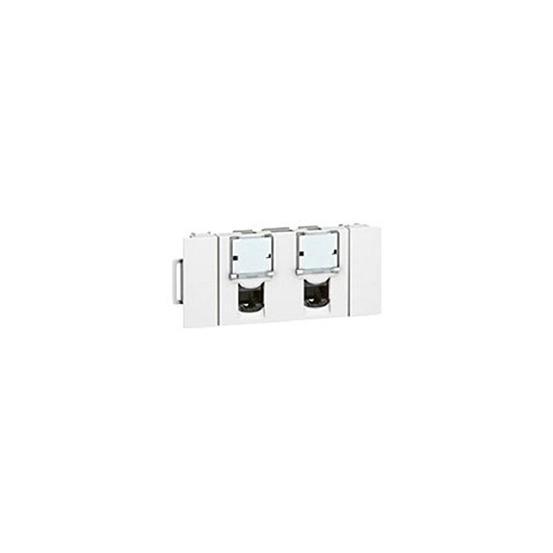Prise double RJ45 Legrand mosaic - goulotte clippage direct - CAT.6 ftp 3 mod LCS² Legrand LEG076546