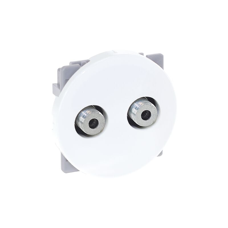 Eur Ohm - Prise Double tv multi-services Type f - mâle - comete Blanc