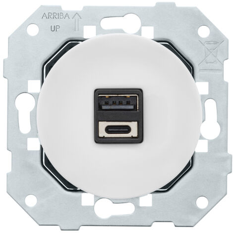 Double prise usb 2,6a a/c BLANC GLOSSY DOM - FONTINI