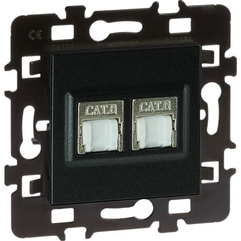 Double prises RJ45 - GRADE 2 - TV - ESPRIT Couleur Anthracite