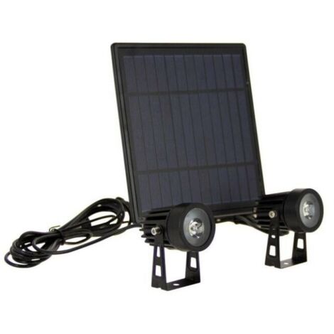 Double Projecteur LED Solaire, 450 Lumens, Spéciale Extérieur (IP44)