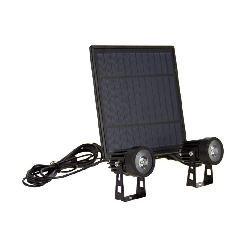 Spot led extérieur solaire, piquet, double tête, 450 Lumens, IP44 - PACK2PSO350 - Xanlite