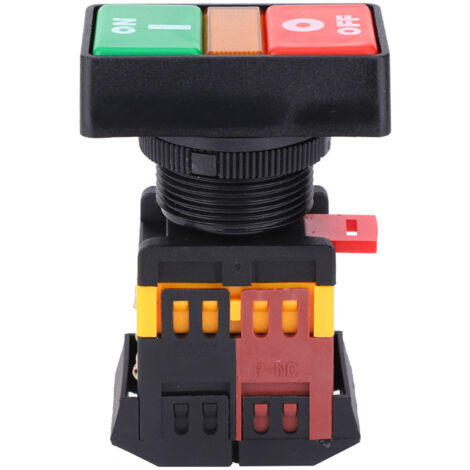 Double Push Button Switch, AS-22N Button Switch with Momentary Button On/Off LED Light 73 x 55 x 28 mm(24V)