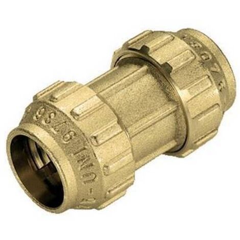 Double raccord droit en laiton tiemme