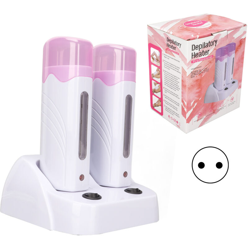 Treetalk - Double Réchauffeur Dépilatoire, Chauffe-cire Portable avec Base Chauffante Roll On Wax Heating Machine pour la Zone du Bikini des