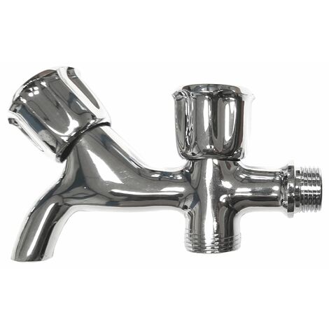 Double Robinet Jardin 1/2" x 3/4" Inch BSP Valve Vis Entrée Machine Laver