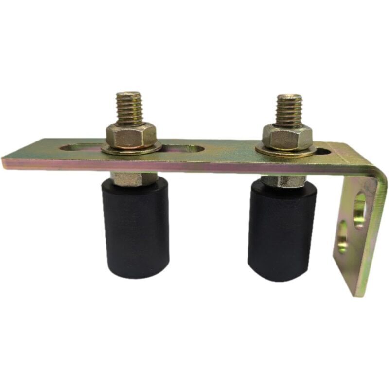 Double Roller Nylon Sliding Gate Guide, Gate Guides with L-Shaped Bracket, Door Guide Block, Easy to Install Accessory for Patio and Barn Doors