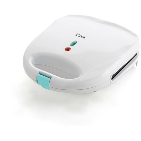 Double Sandwich Maker Electrique 750W Dcook 25x24x9,5 cm Blanc Avec Plaques Antiadhésives