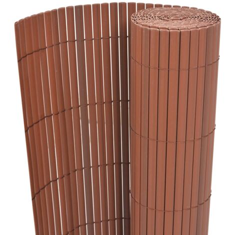 Double-Sided Garden Fence 90x500 cm Brown