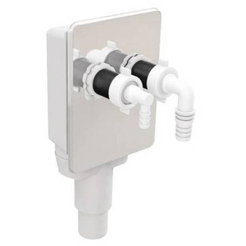 Double siphon encastré pour drain d'appareils électroménagers