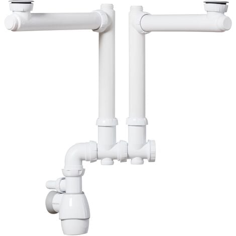 Double Siphon Wirquin Universel Siphon Blanc/gris