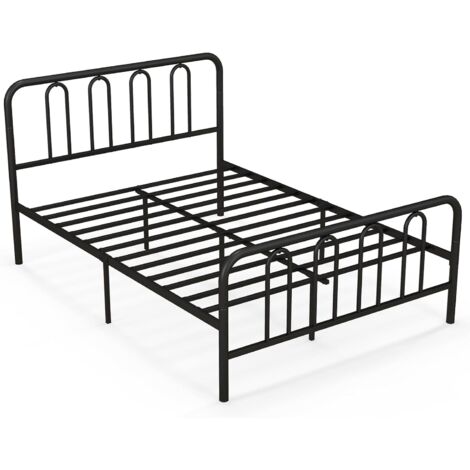Double Size Metal Platform Bed Frame with Headboard & Footboard