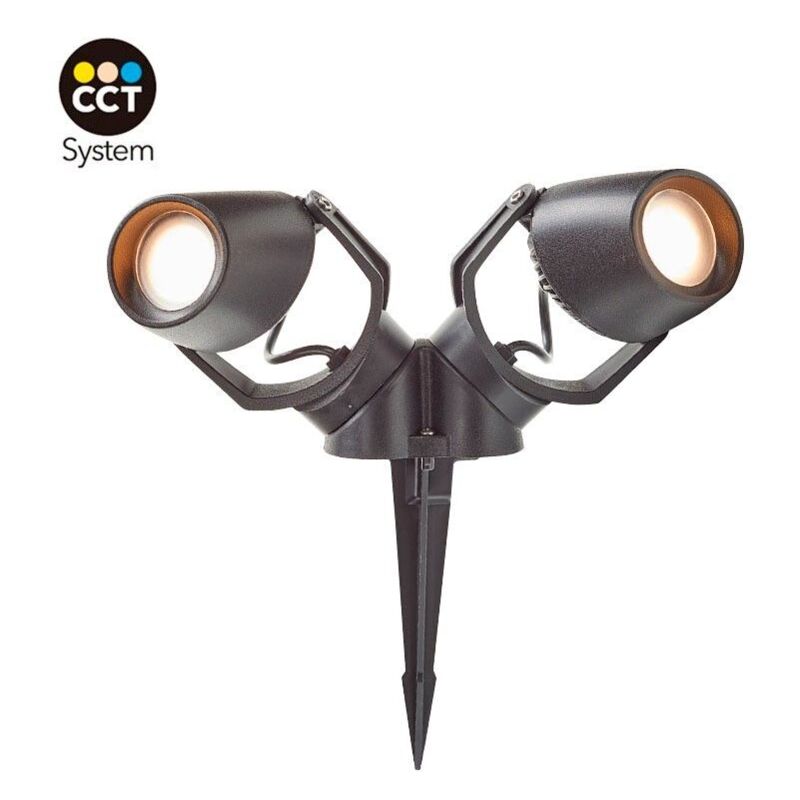 Fumagalli - Double spot led cct sur piquet 'Minitommy 2L' GU10 7W IP55