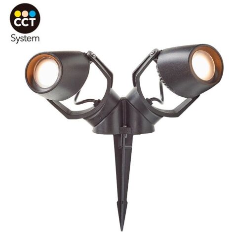 Double spot LED CCT sur piquet "Minitommy 2L" GU10 7W IP55