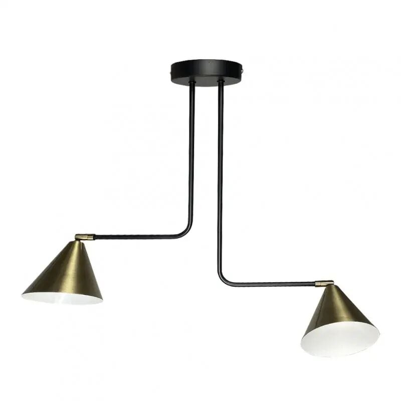 Suspension double asymétrique métal noir et doré - borja 0603