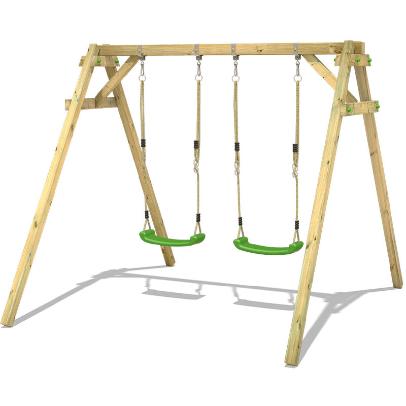 Wooden swing set Smart Move with Climbing extension Children's swing - apple green - Wickey