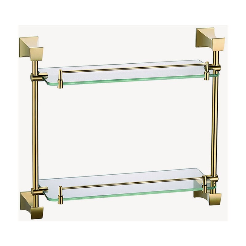Double étagère en verre murale Doré - Chloe