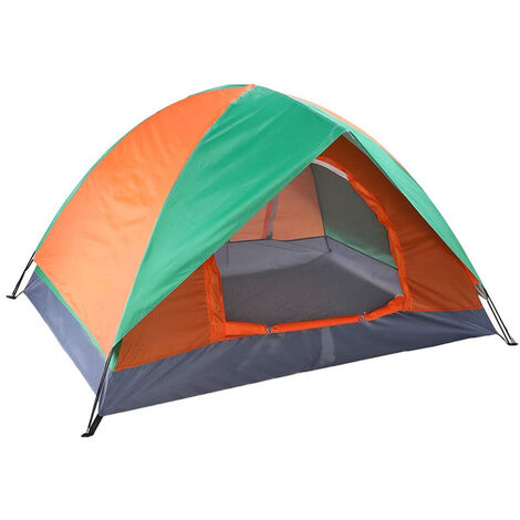 main image of "Double Tiers Camping Tent for 2 Persons, Waterproof Ventilated Dome Tent with Storage Bag Automatic Opening Double Layer Tent for Camping Fishing Hiking (Orange & Green)"
