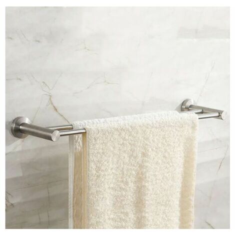 Double Towel Bars Wall Mount SUS 304 Brushed Stainless Steel, 50cm Bath Towel Holder