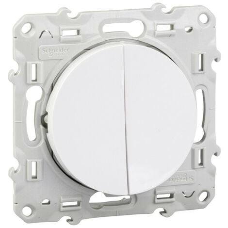 Double va-et-vient à connexion rapide à vis blanc Odace (S520214EU)