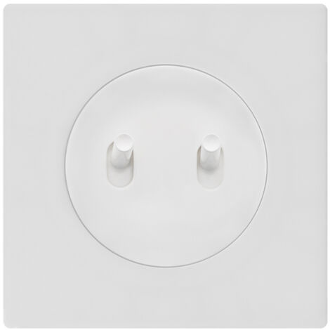 Double va-et-vient blanc avec manette blanc glossy DOM et plaque simple blanc – Gestion lumineuse double avec élégance et modernité - FONTINI