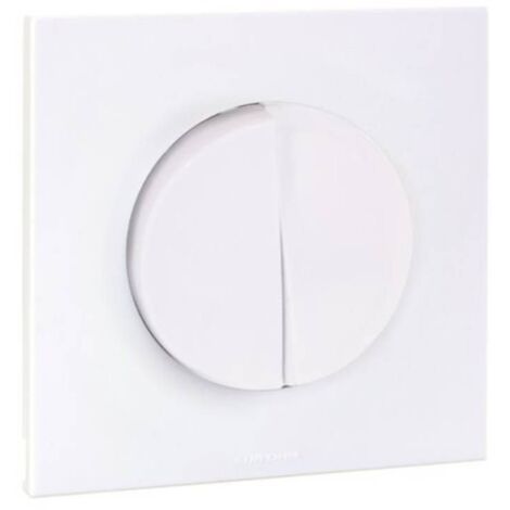 Double va et vient complet avec griffes et plaque - SQUARE EASY blanc - Eur'Ohm
